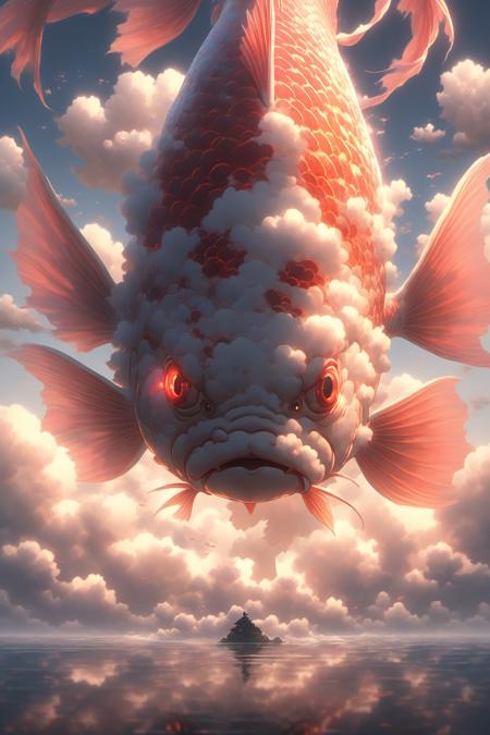 06600-1852522653-Hyperrealistic art BJ_Sacred_beast, red_eyes, outdoors, sky, cloud, water, no_humans, glowing, bird, ocean, animal, cloudy_sky,.png